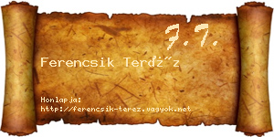 Ferencsik Teréz névjegykártya